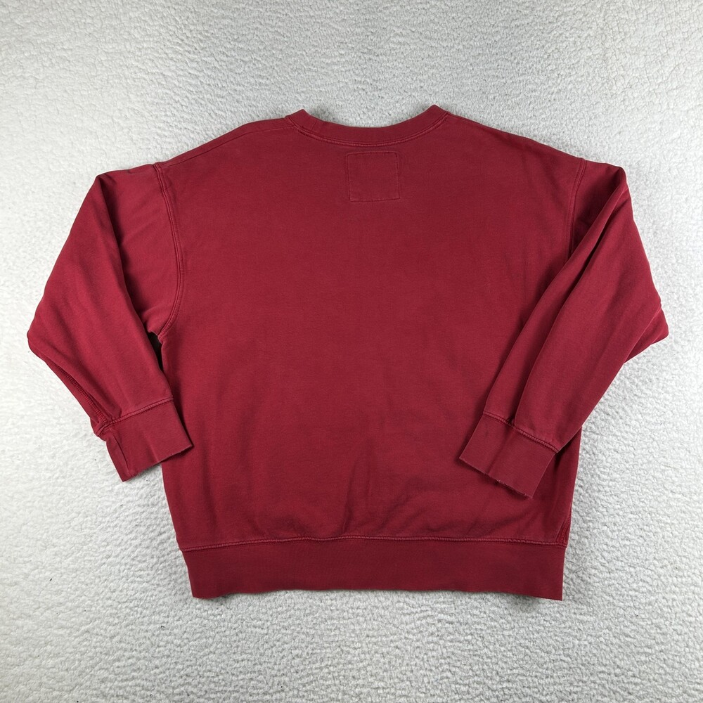 American Eagle Sweatshirt Womens Medium Red Ski Team Fleece Crewneck Pullover - Picture 8 of 13